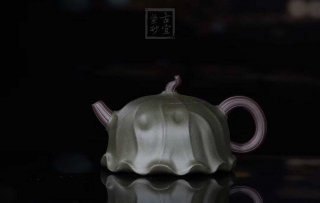 《荷葉》宜興名家紫砂壺工藝美術師手工民國綠，紫泥功夫茶具茶壺家用